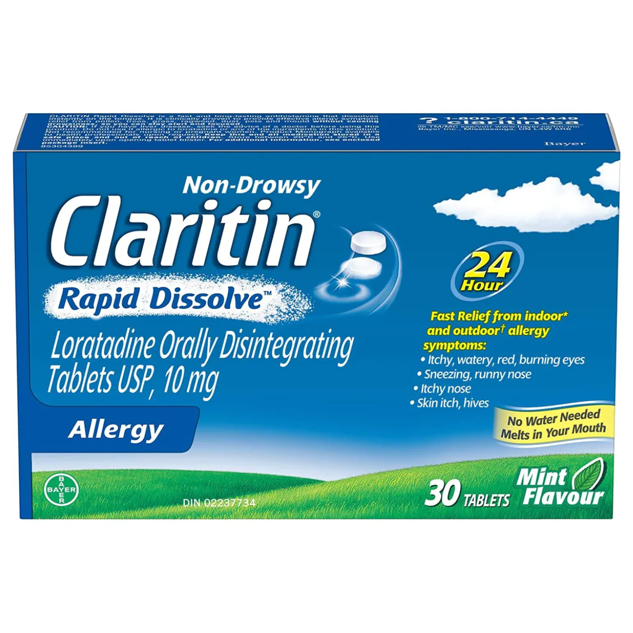 Claritin - Rapid Dissolve Non-Drowsy Allergy Tablets Mint Flavour | 30 Tablets