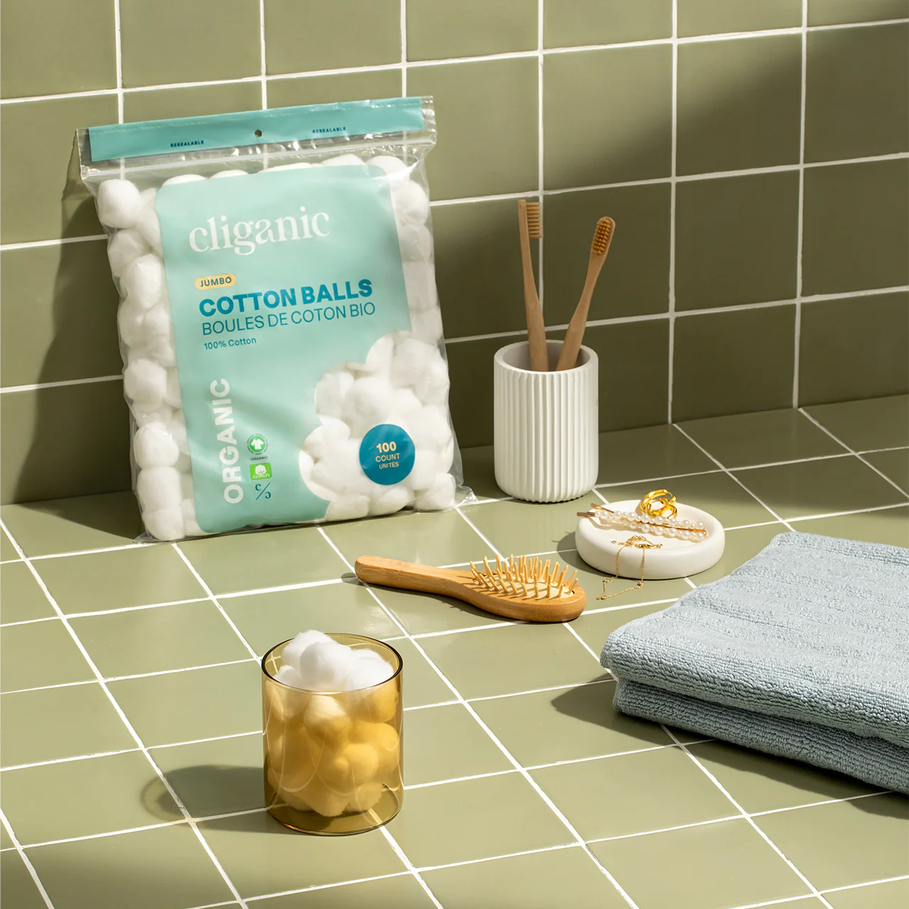 Cliganic - Organic Jumbo Cotton Balls | 100 Ct - Image 2