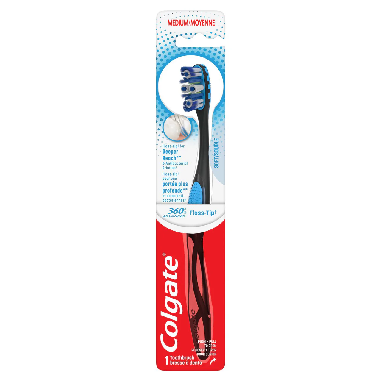 Colgate - Advanced 360 Floss Tip Toothbrush | Medium