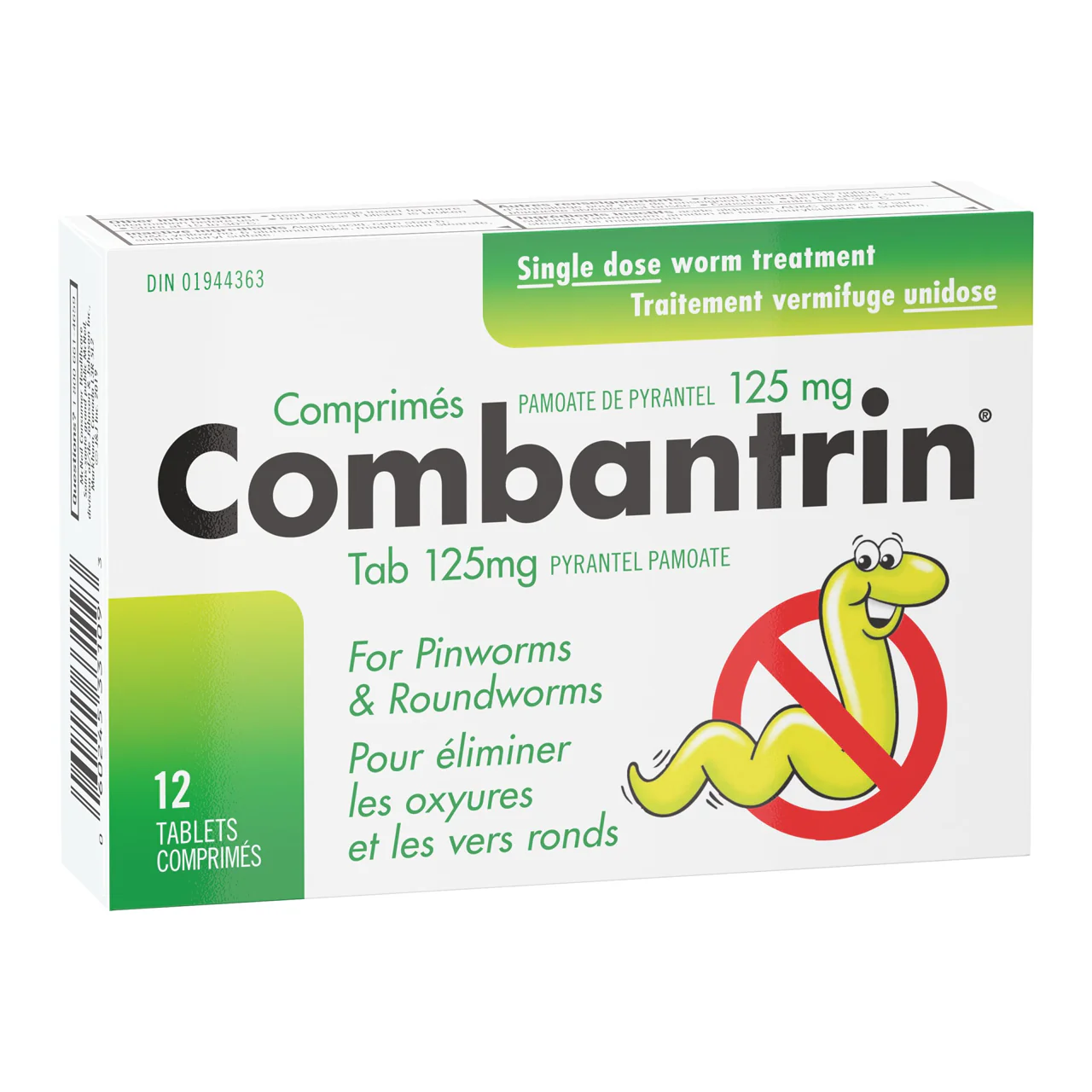 Combantrin - Single Dose Worm Treatment 125 mg | 12 Tablets