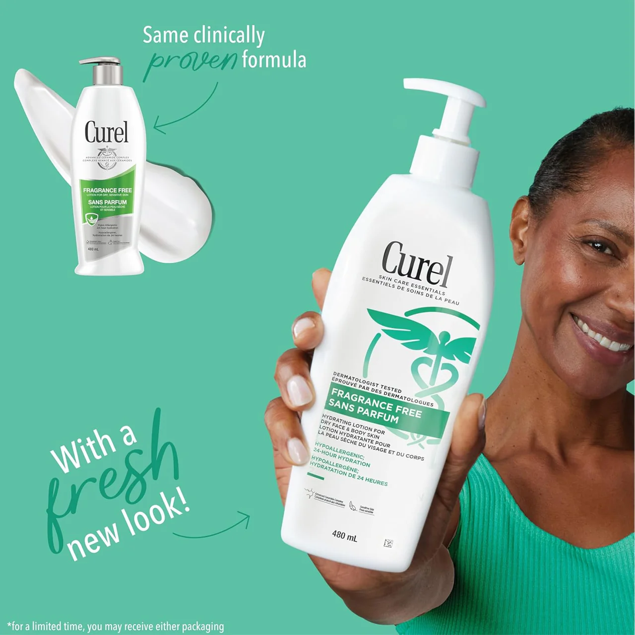 Curel - Hydrating Lotion For Dry Sensitive Skin, Fragrance Free | 480 mL - Image 2