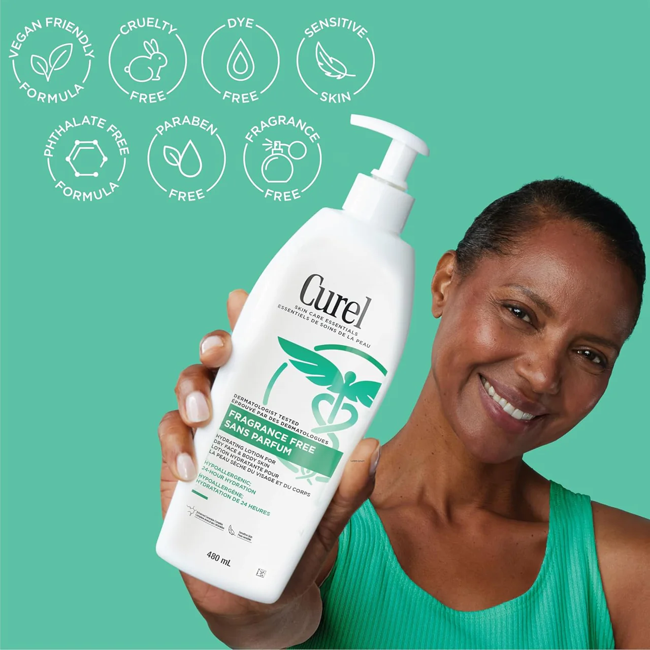 Curel - Hydrating Lotion For Dry Sensitive Skin, Fragrance Free | 480 mL - Image 3