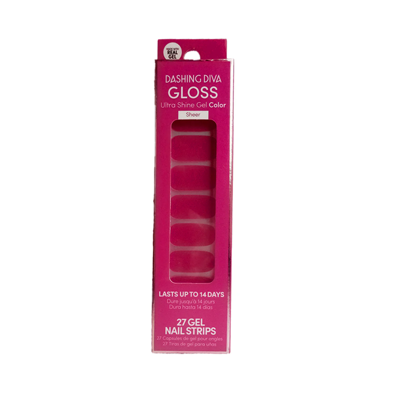 Dashing Diva - Glass Ultra Shine Gel Color Nails - GSC19 Pink Poison | 22 Strips