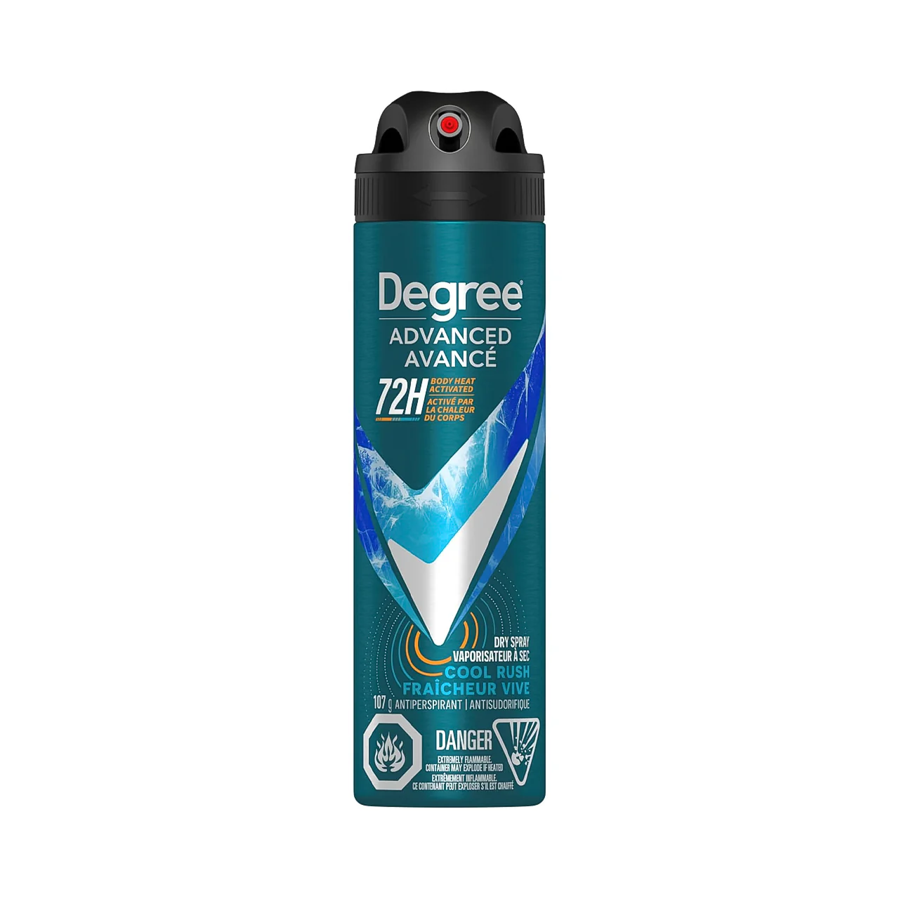 Degree - Advanced 72H Body Heat Activated Antiperspirant Dry Spray, Cool Rush | 107 g