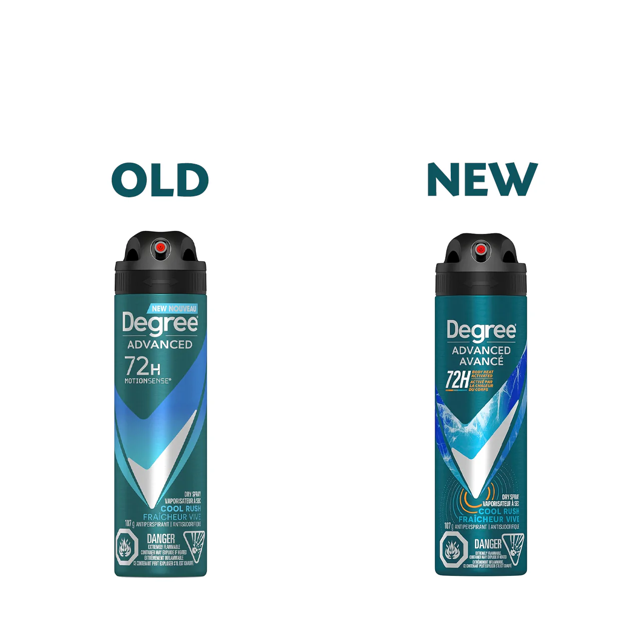 Degree - Advanced 72H Body Heat Activated Antiperspirant Dry Spray, Cool Rush | 107 g - Image 2