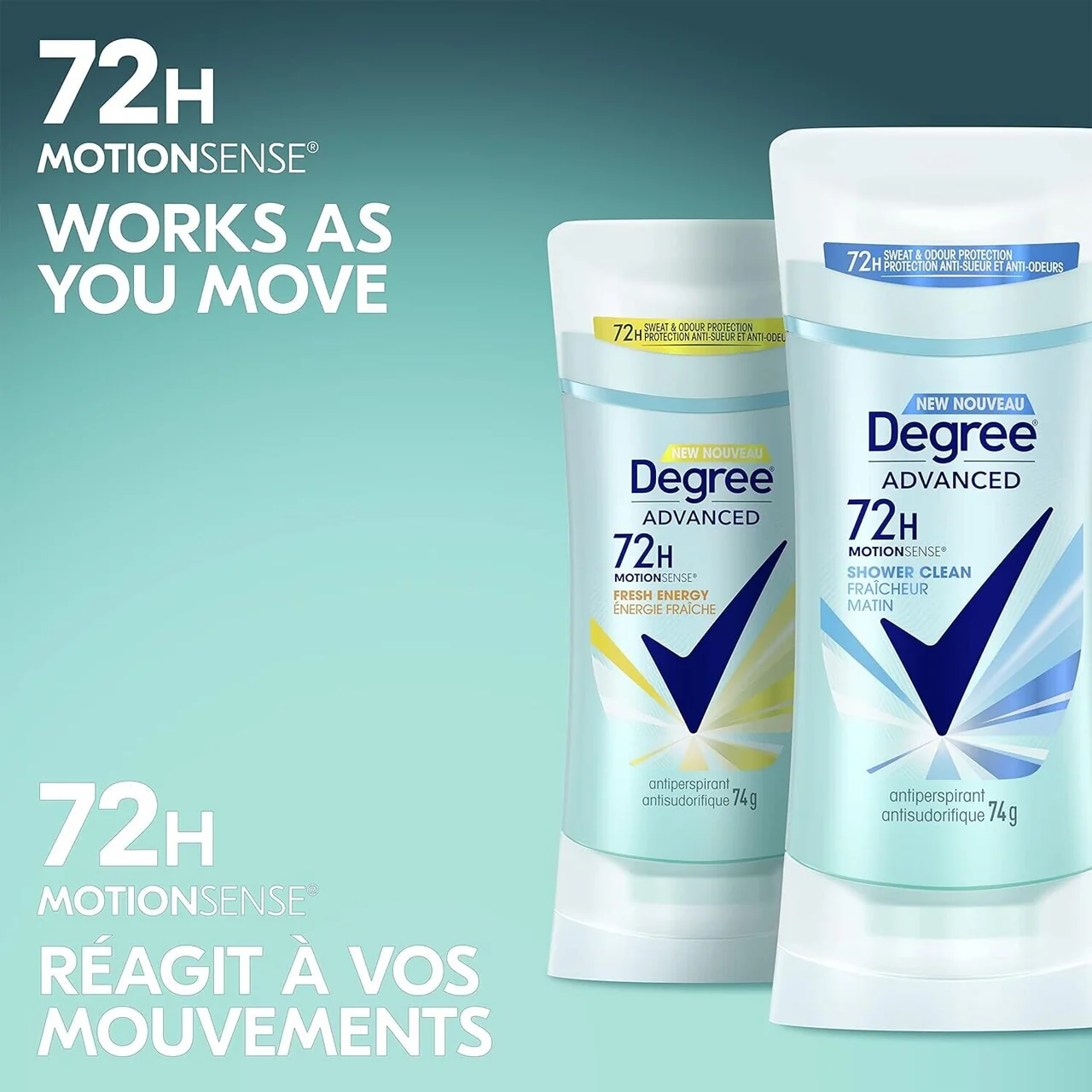 Degree - MotionSense Shower Clean Antiperspirant, Invisible | 74 g - Image 3