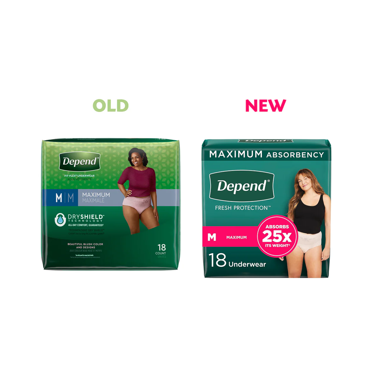 Depend - Maximum Absorbency Fit-Flex Incontinence Underwear for Women, Medium | 18 Count - Image 2