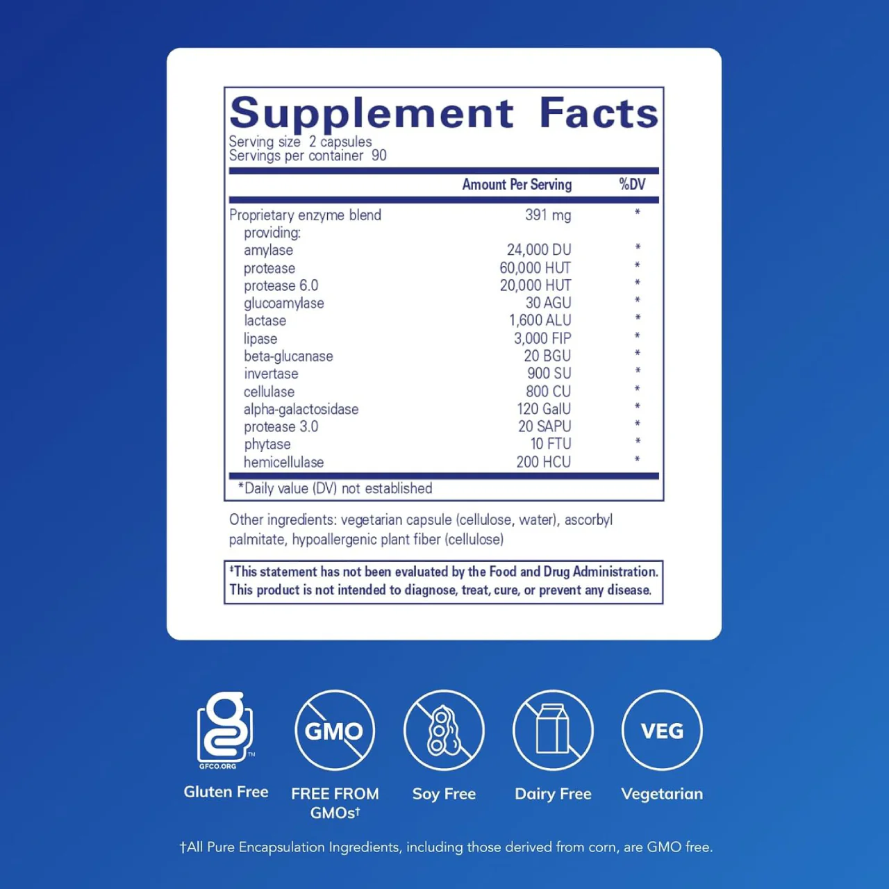 Pure Encapsulations - Digestive Enzymes Ultra | 180 Capsules - Image 2