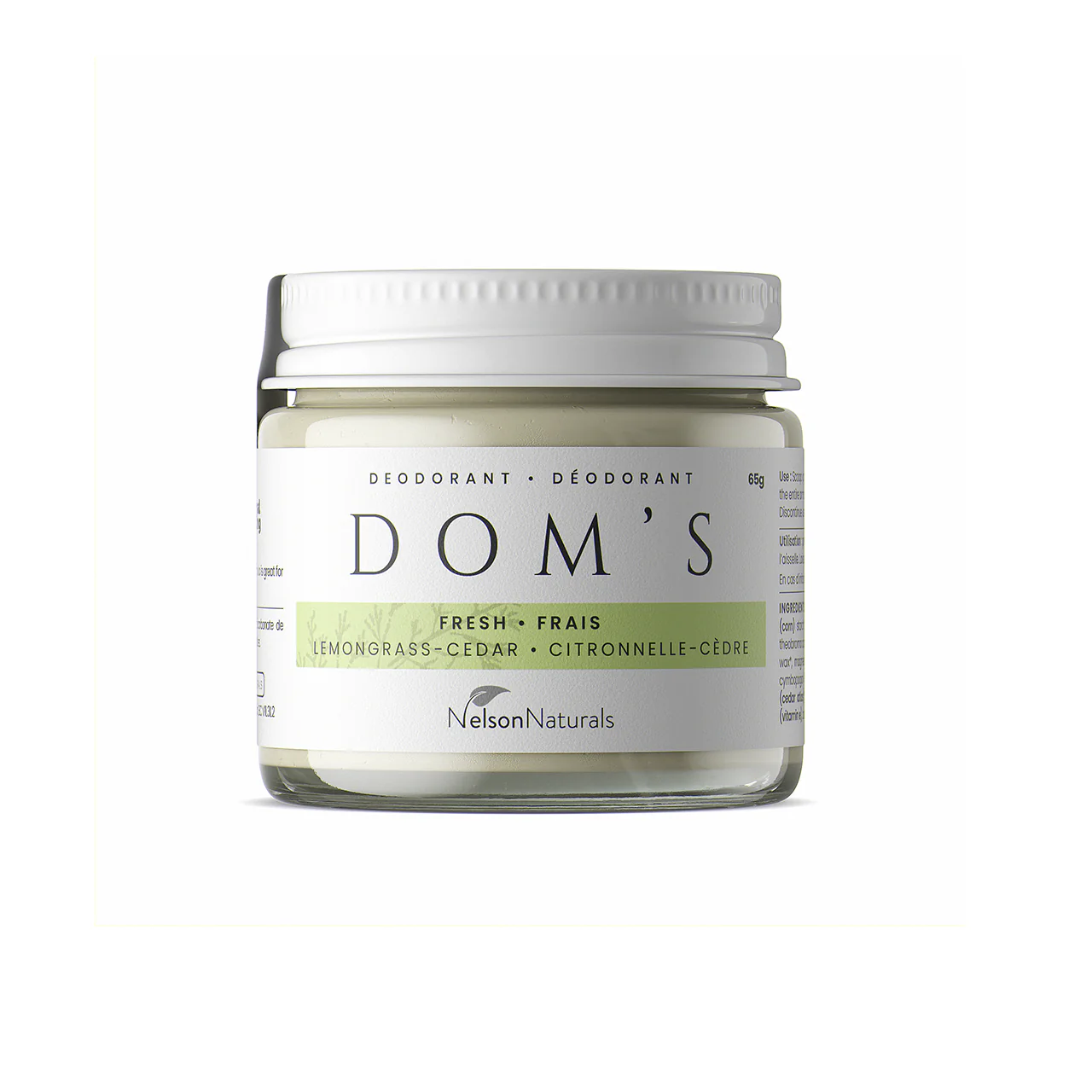 Dom's Naturals - Fresh Lemongrass Cedar Deodorant | 65 mL