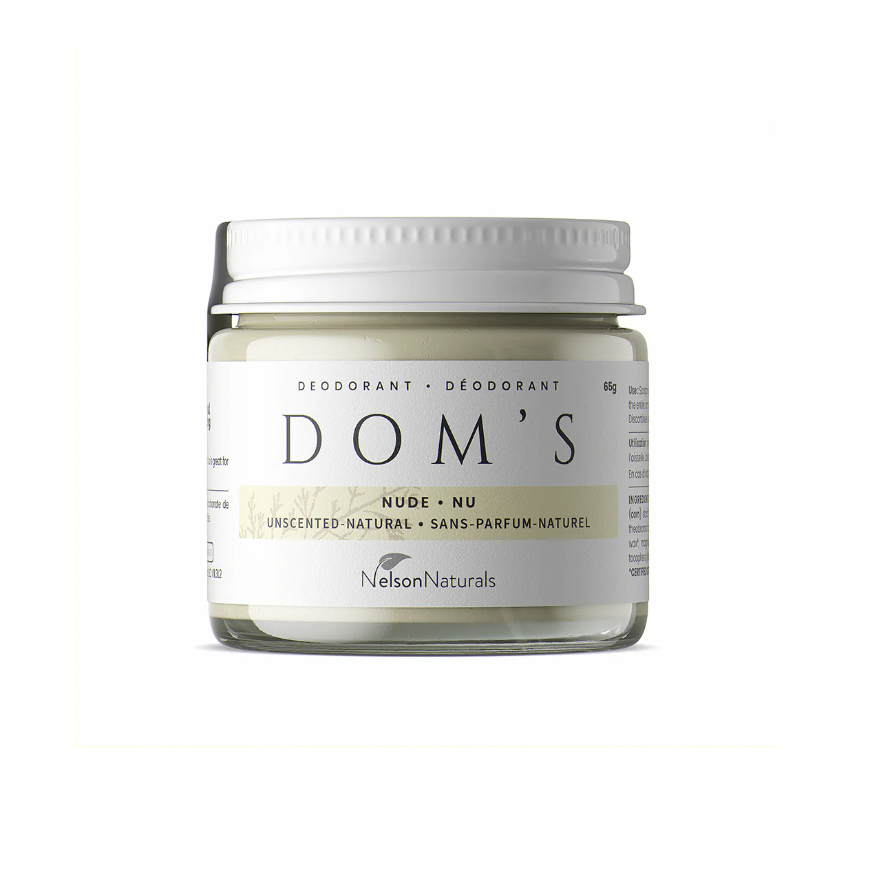 Dom's Naturals - Nude Unscented Deodorant 65 mL