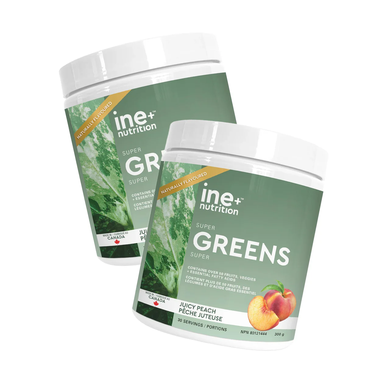 DOUBLE PACK! ine+ Nutrition - Super Greens Juicy Peach | 300 g