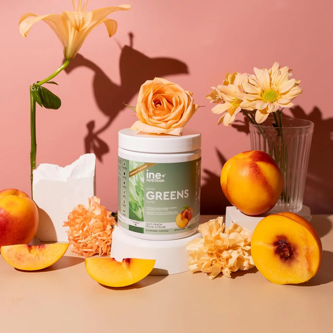 DOUBLE PACK! ine+ Nutrition - Super Greens Juicy Peach | 300 g - Image 3