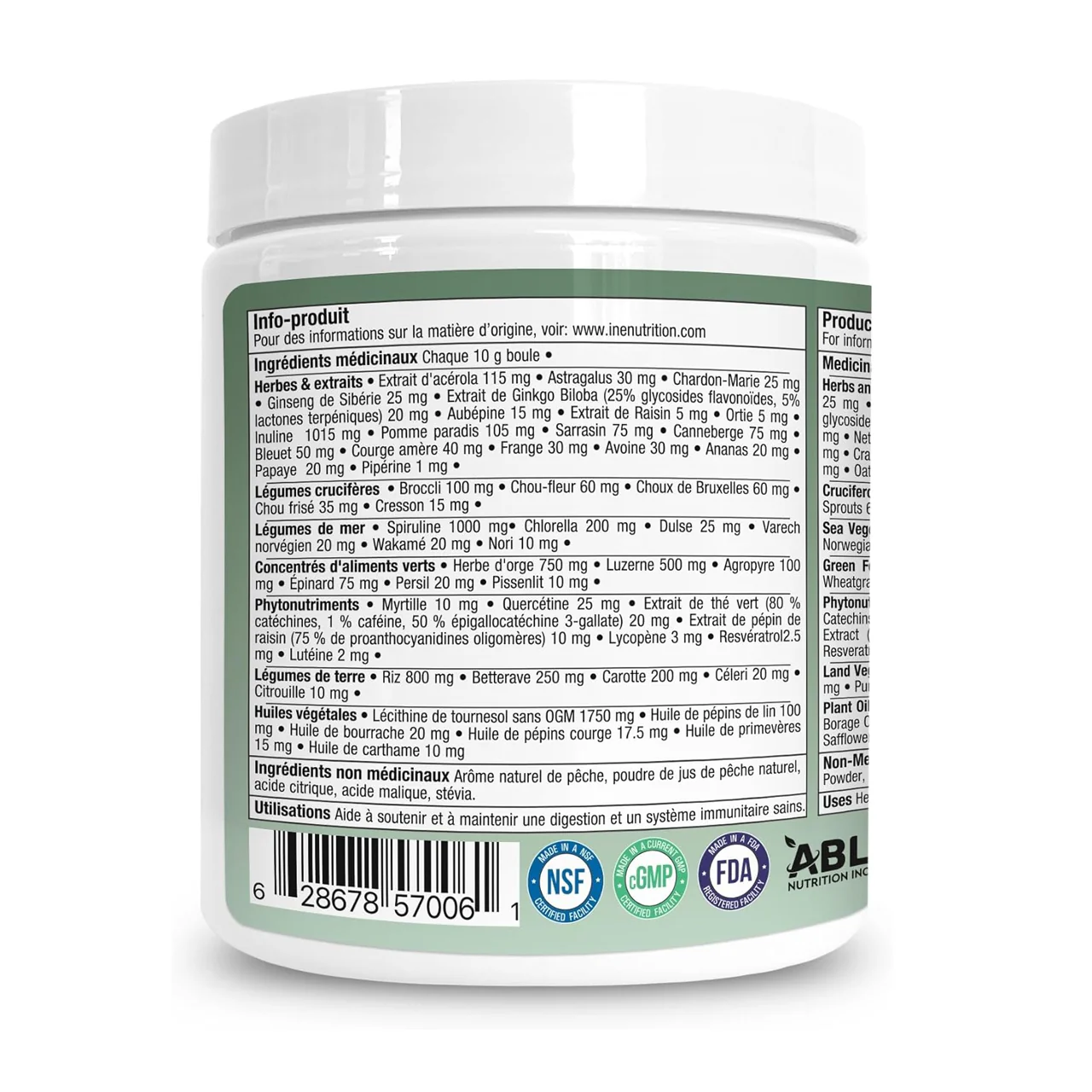 DOUBLE PACK! ine+ Nutrition - Super Greens Juicy Peach | 300 g - Image 4
