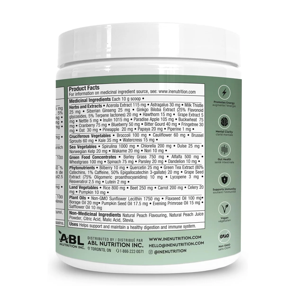 DOUBLE PACK! ine+ Nutrition - Super Greens Juicy Peach | 300 g - Image 6