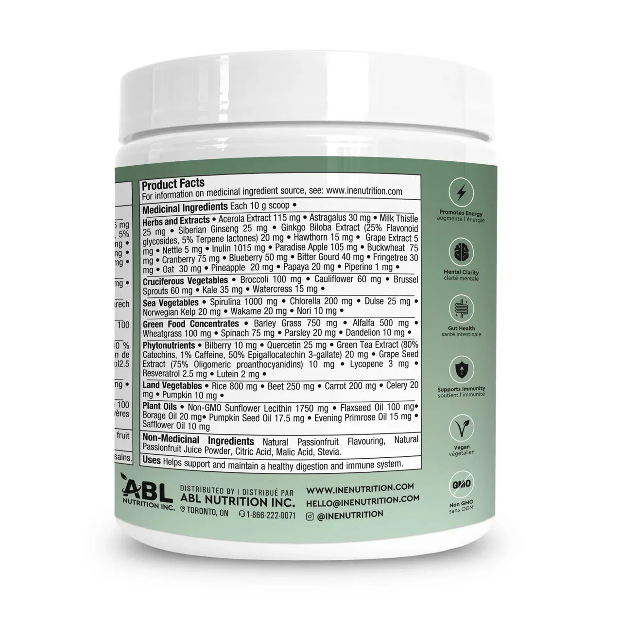 DOUBLE PACK ine+ Nutrition - Super Greens Passionfruit | 300 g - Image 3