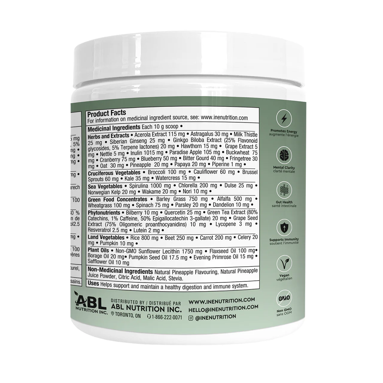 DOUBLE PACK ine+ Nutrition - Super Greens Pineapple Burst | 300 g - Image 2