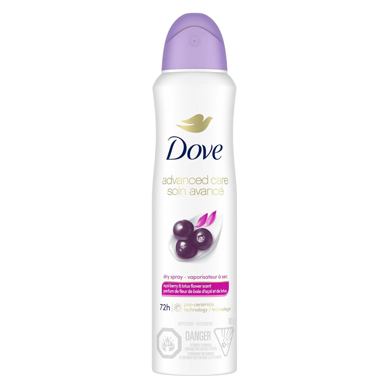 Dove - Advanced Care 72H Dry Spray Antiperspirant, Acai Berry & Lotus Flower | 107 g
