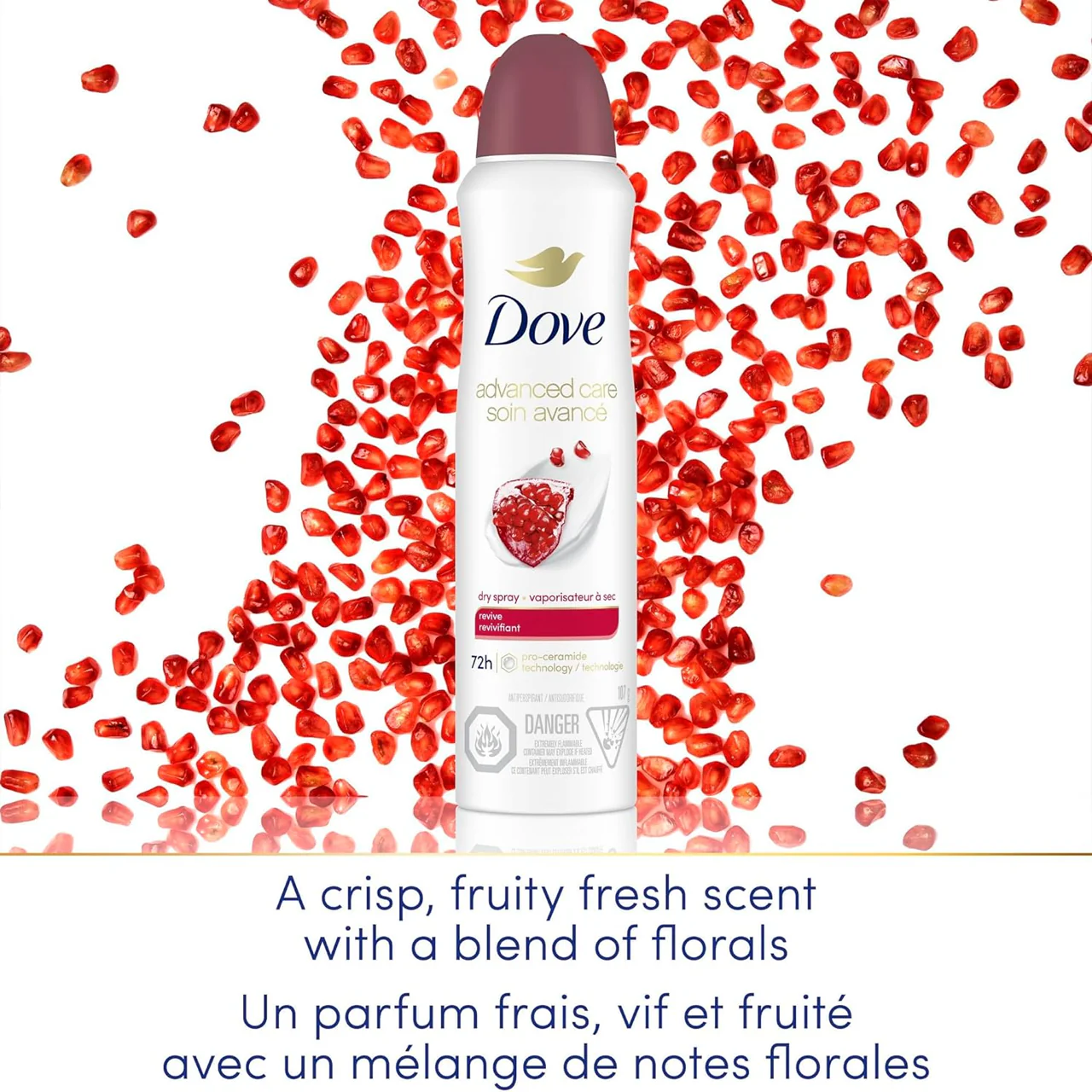 Dove - Advanced Care 72H Dry Spray Antiperspirant, Revive Pomegranate | 107 g - Image 3