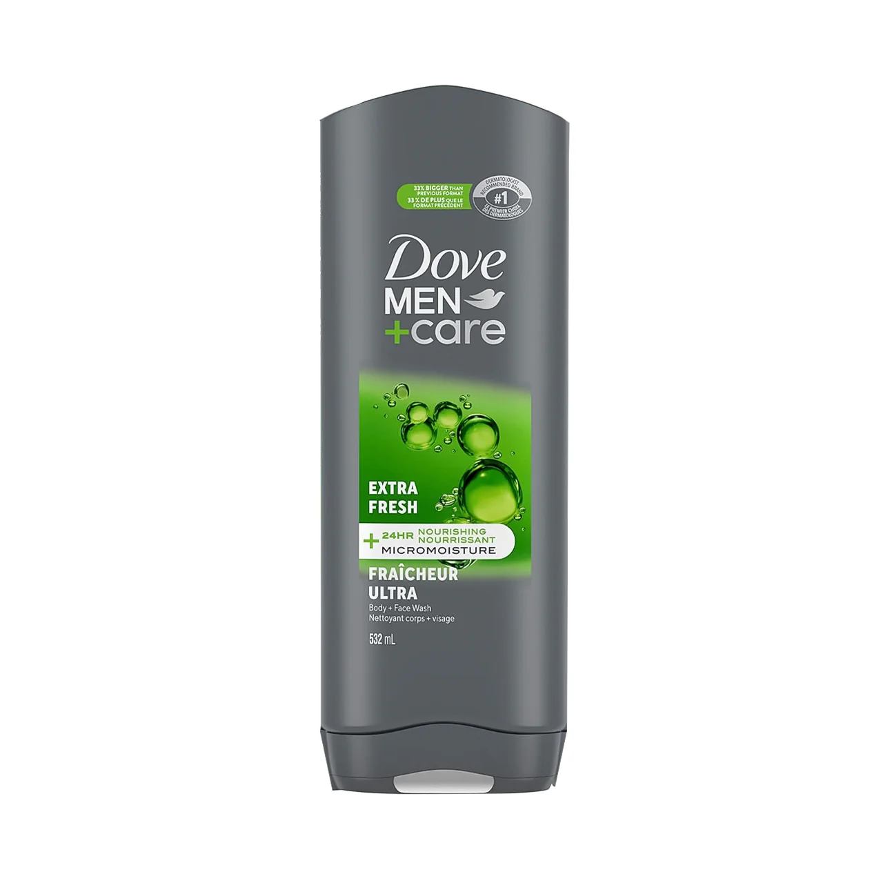 Dove - Men+Care 24H Nourishing Micromoisture Body + Face Wash, Extra Fresh | 532 mL
