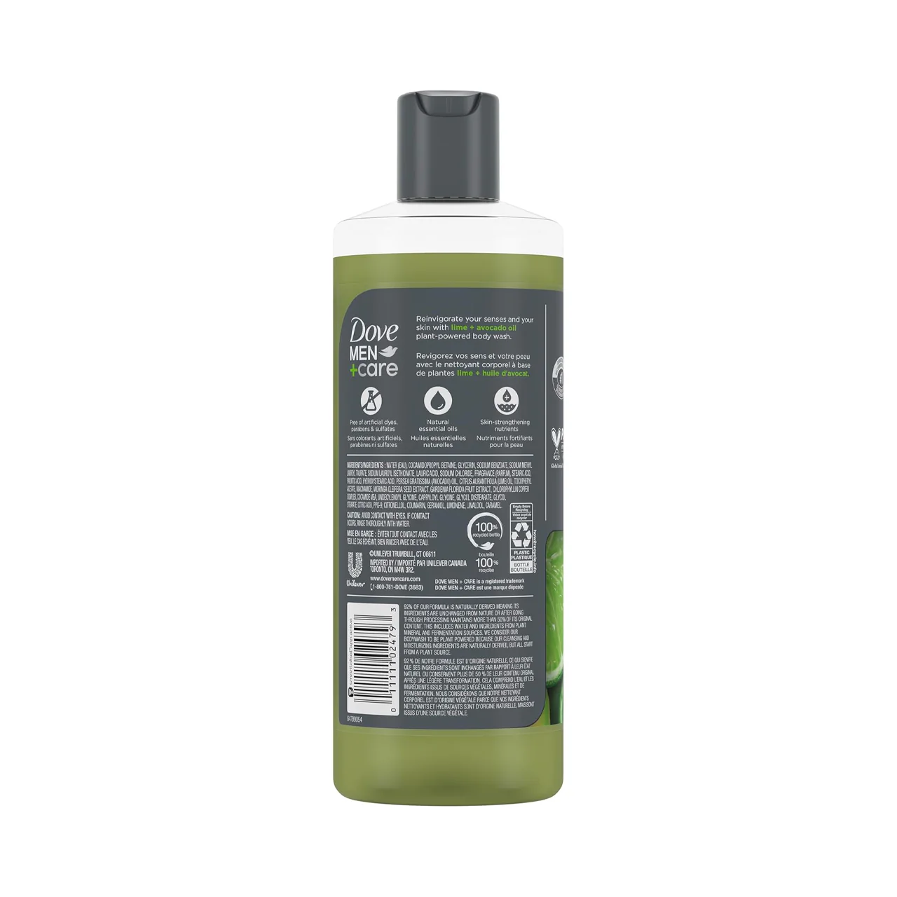 Dove - Men+Care Body Wash, Lime + Avocado Oil | 532 mL - Image 2