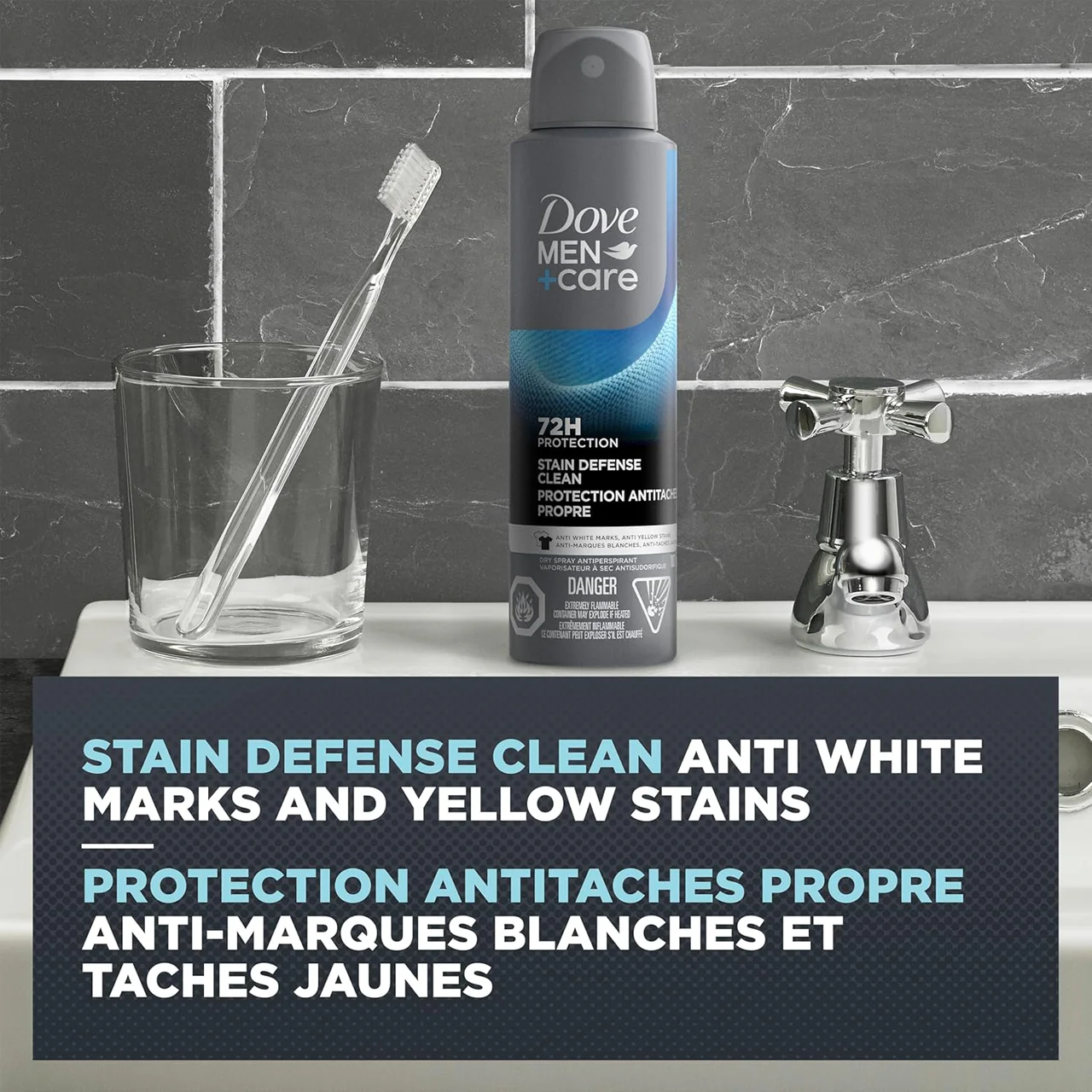 Dove - Men+Care Dry Spray Stain Defense Clean 72H Antiperspirant | 107 g - Image 3