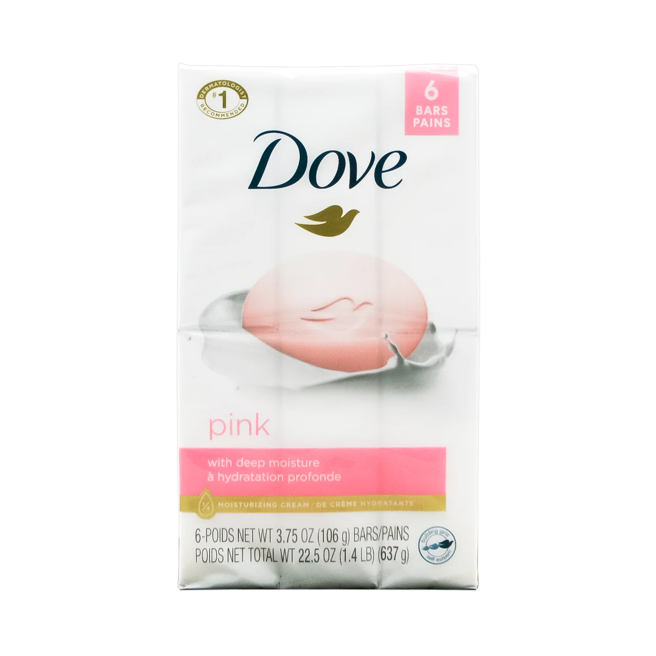 Dove - Pink - Beauty Bar with Moisturizing Cream | 6 Soap Bars X 106 g