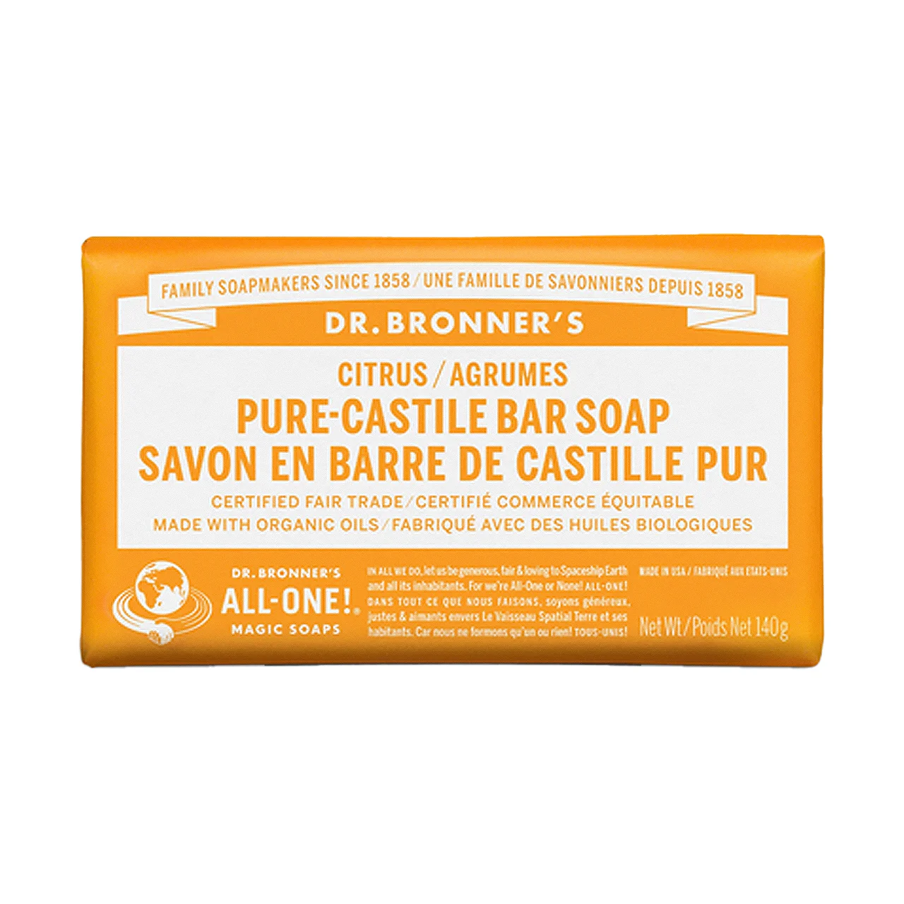 Dr. Bronner's - Pure Castile Bar Soap, Citrus | 140 g
