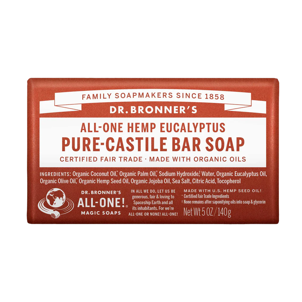 Dr. Bronner's - Pure Castile Bar Soap, Eucalyptus | 140 g