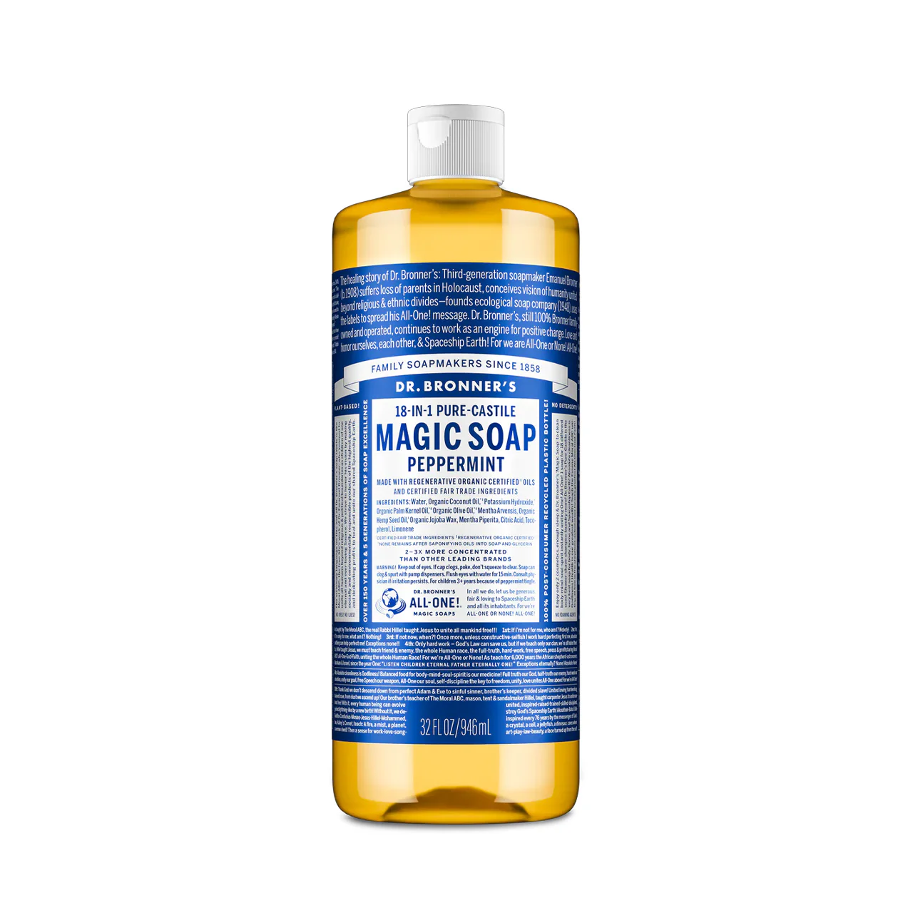 Dr. Bronner's - Pure Castile Liquid Soap, Peppermint  | 946 mL