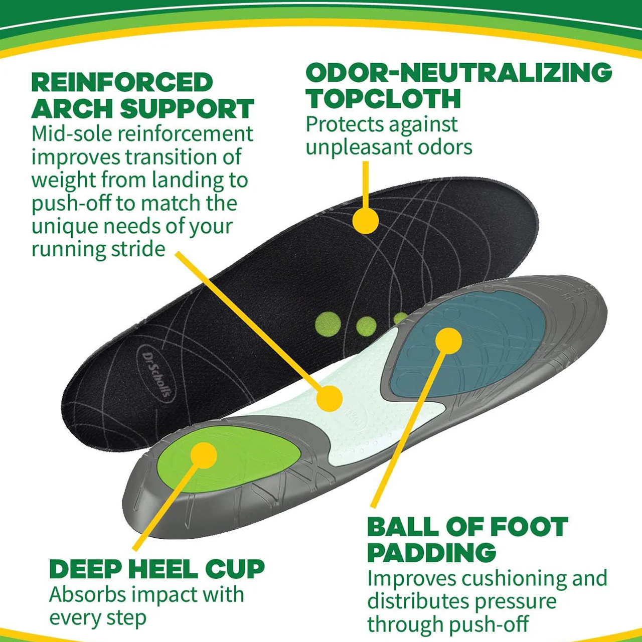Dr. Scholl's - Athletic Series Running Insoles - Men 7.5-10 | 1 Pair - Image 3