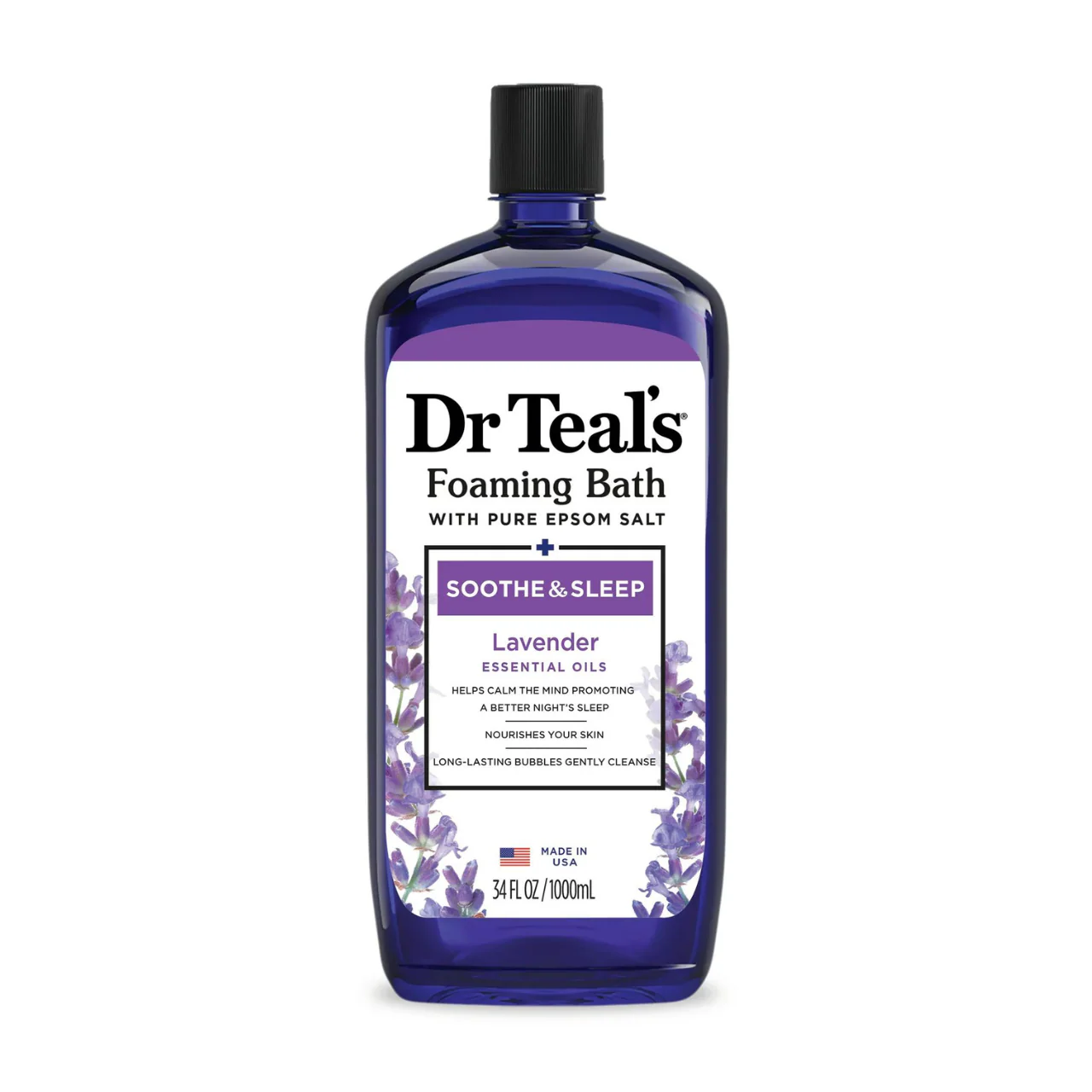Dr Teal's - Foaming Bath with Pure Epsom Salt - Sleep Bath with Melatonin & Essential Oils | 1 L