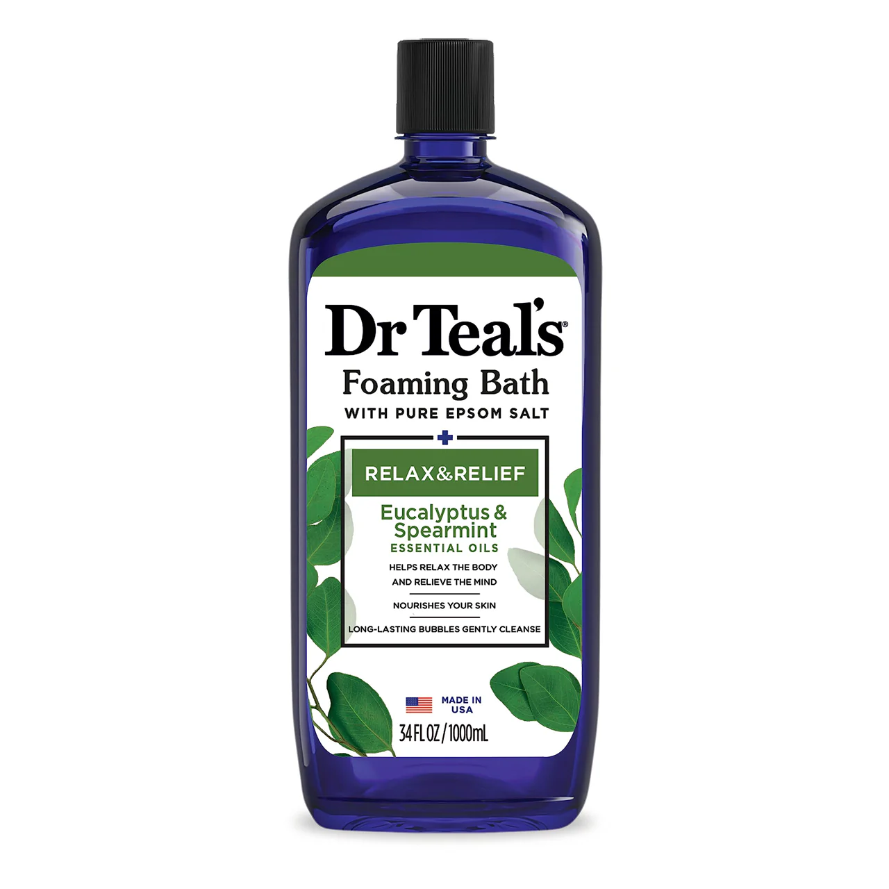 Dr. Teal's - Relax & Relief Foaming Bath with Eucalyptus, Spearmint & Pure Epsom Salt | 1 L