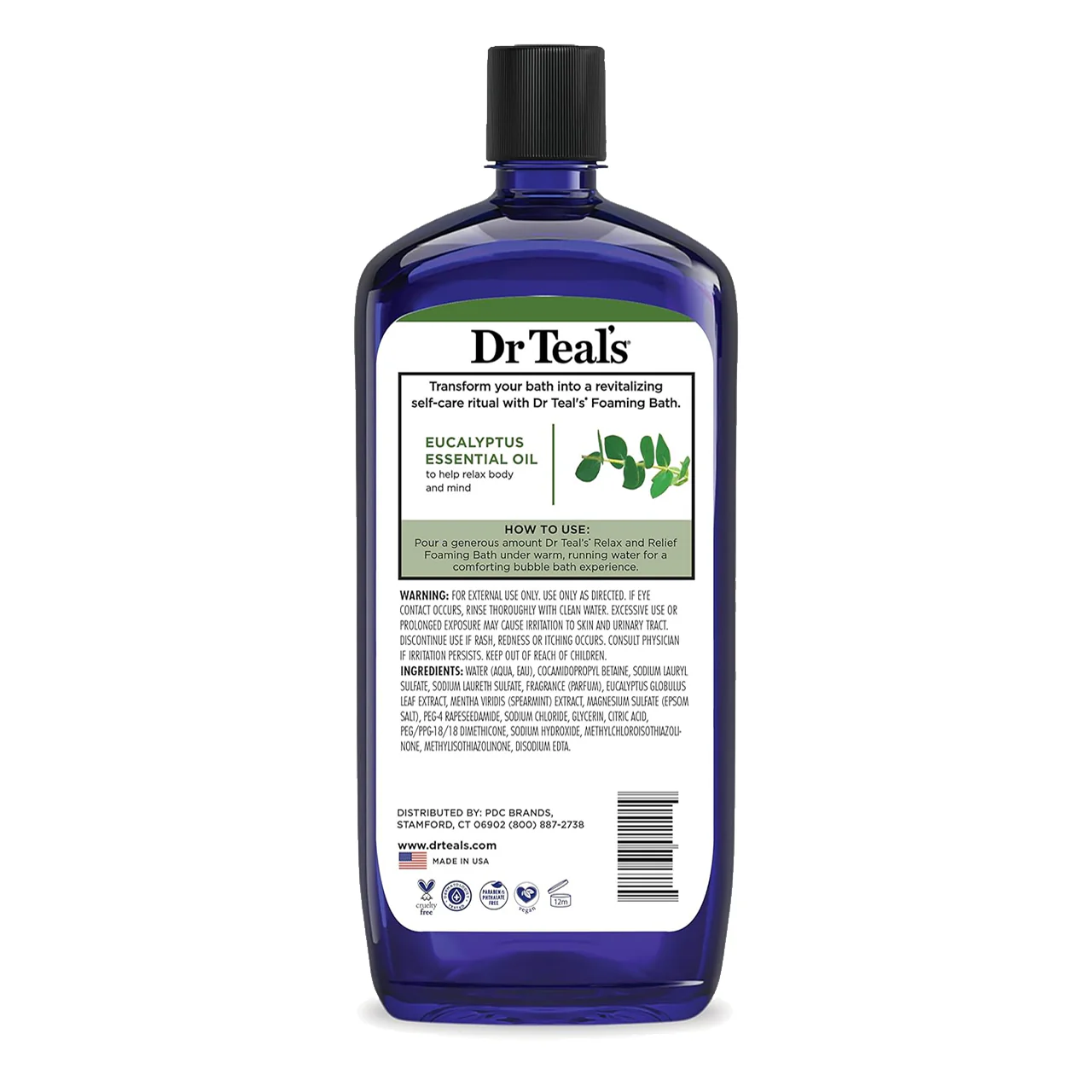 Dr. Teal's - Relax & Relief Foaming Bath with Eucalyptus, Spearmint & Pure Epsom Salt | 1 L - Image 2