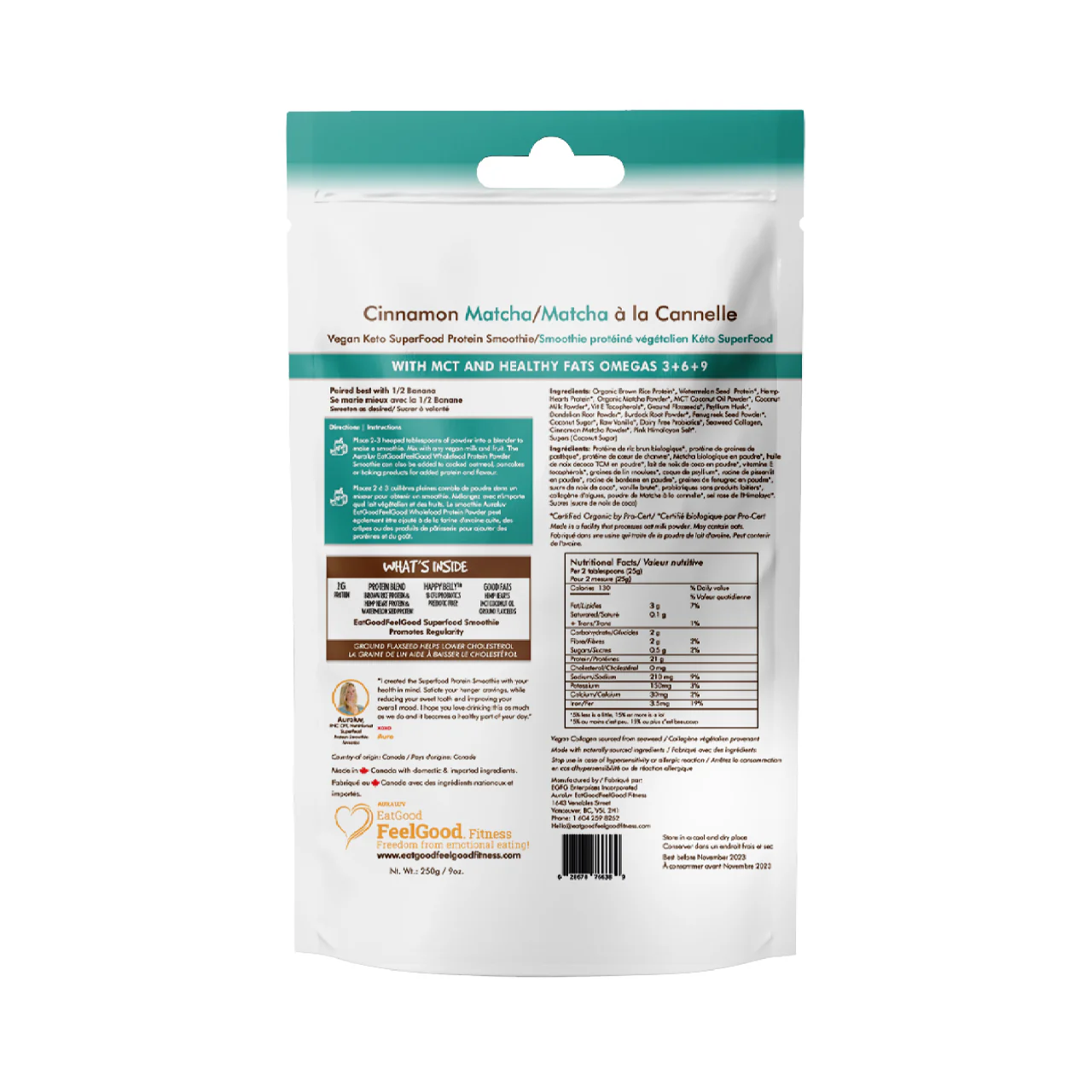 Eat Good Feel Good - Protein Smoothie, Cinnamon Matcha | 250 g - Image 2