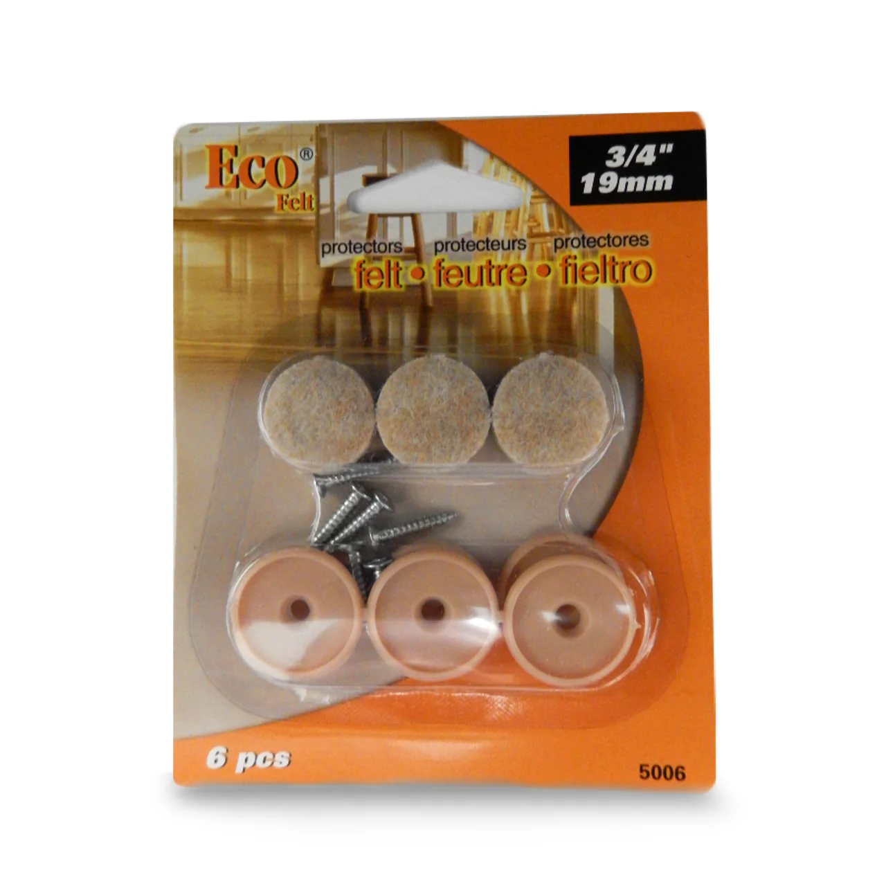 EcoFelt - 6 Piece Felt Protectors - 3/4 (19MM)