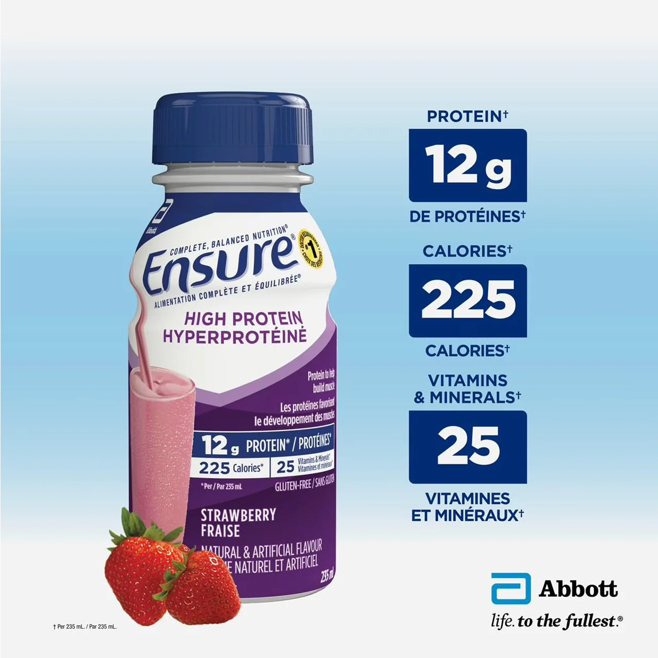 Ensure - High Protein - Gluten Free Meal Replacement Drink - Strawberry Flavour | 6 X 235 ml - Image 2