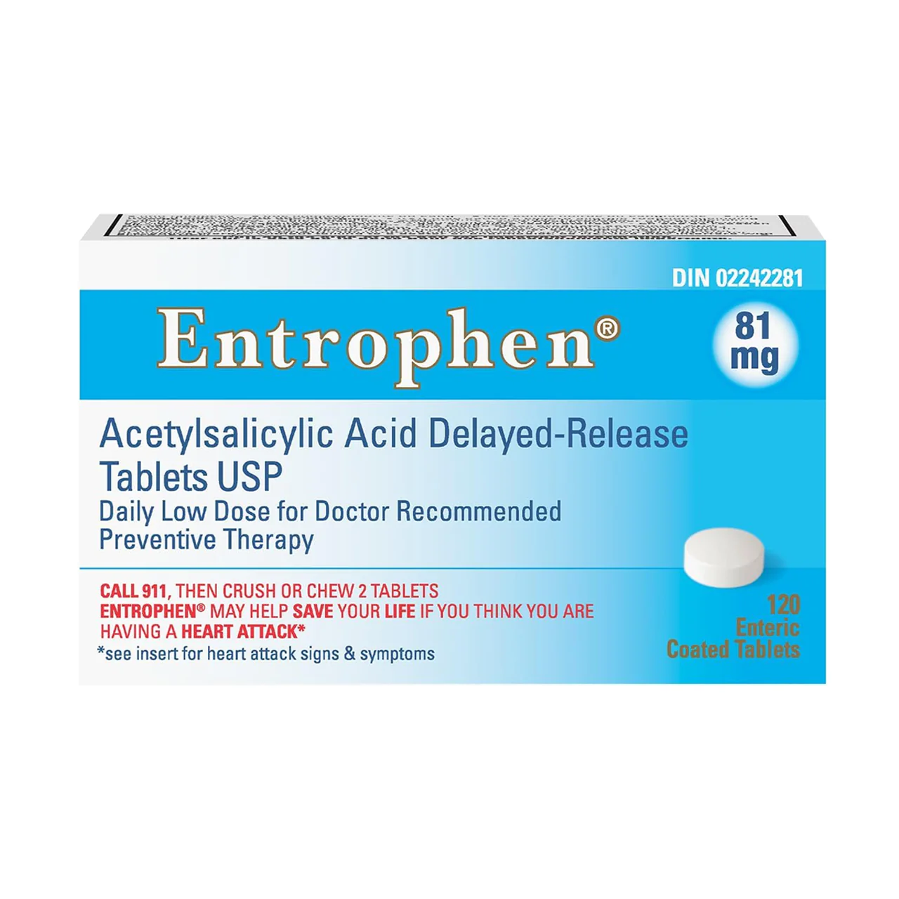 Entrophen - Daily Low Dose ASA 81 mg | 120 Tablets