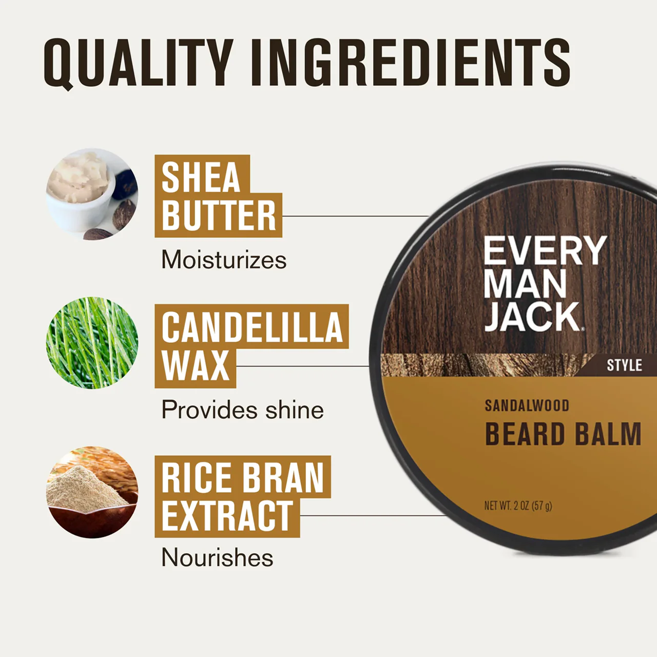 Every Man Jack - Beard Balm, Sandalwood | 56 g - Image 2