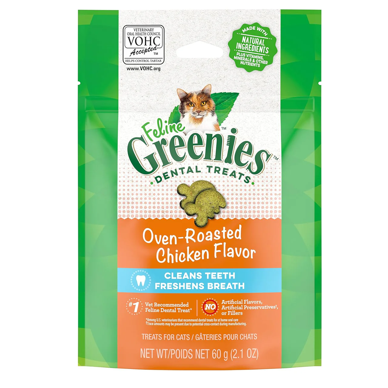 Feline Greenies - Oven Roasted Chicken Flavour | 60 g