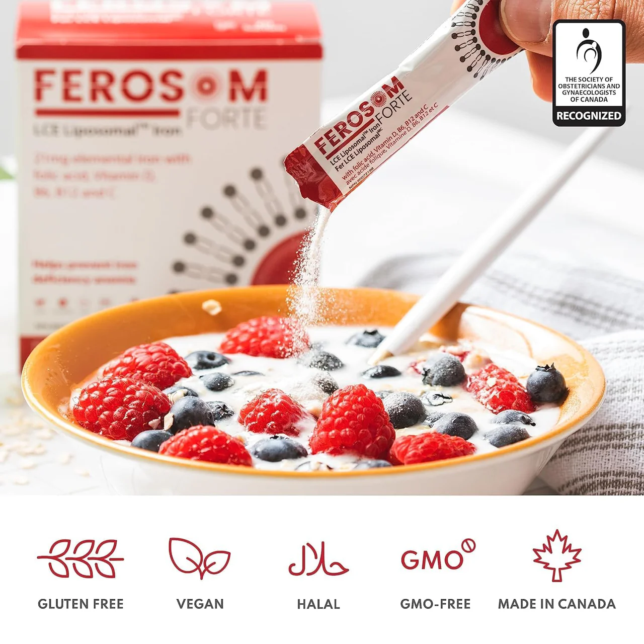 Ferosom Forte – Iron Supplement Powder Elemental Iron, Berry Flavor | 20 Sachets - Image 4