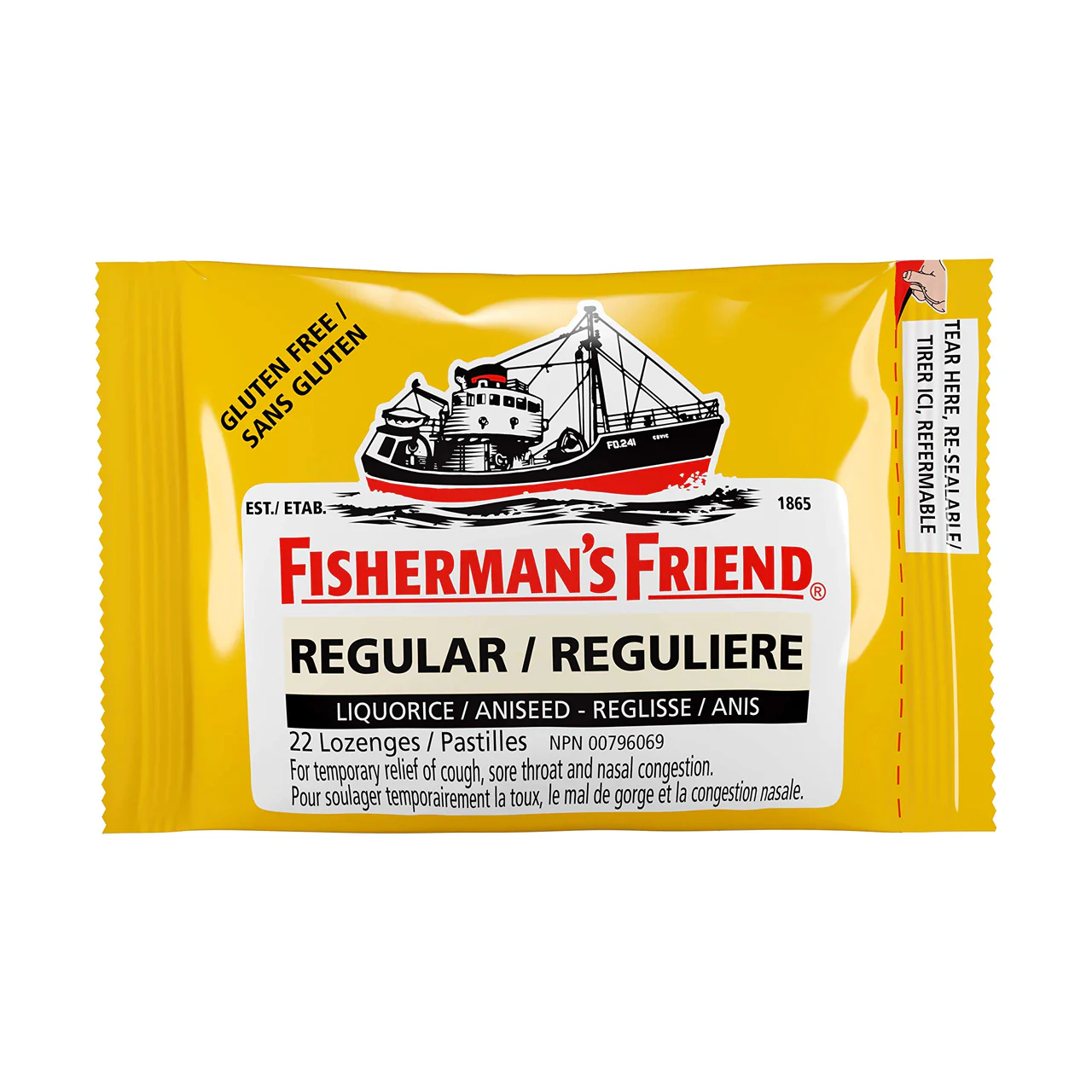 Fisherman's Friend - Gluten-Free Throat Lozenges - Regular with Licorice | 22 Lozenges