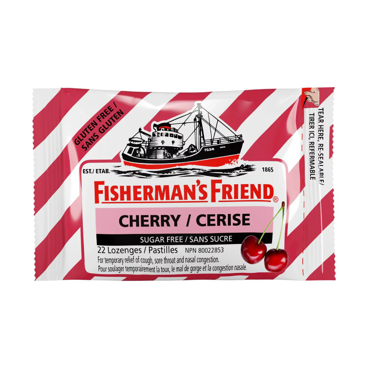 Fisherman's Friend - Sugar-Free Gluten-Free Throat Lozenges - Cherry | 22 Lozenges