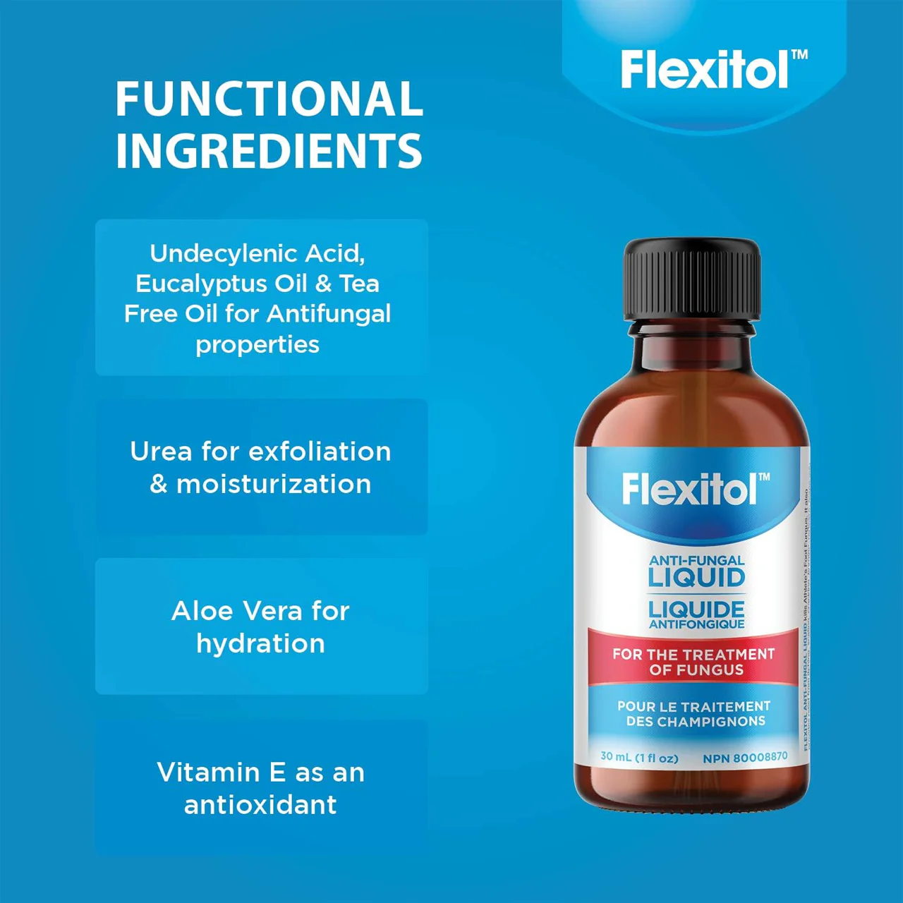 Flexitol - Anti-Fungal Liquid with Urea, Aloe Vera & Vitamin E | 30 mL - Image 2