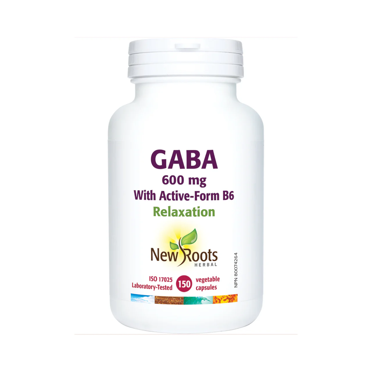 New Roots - GABA 600 mg With Active-Form B6 | New Size 150 capsules