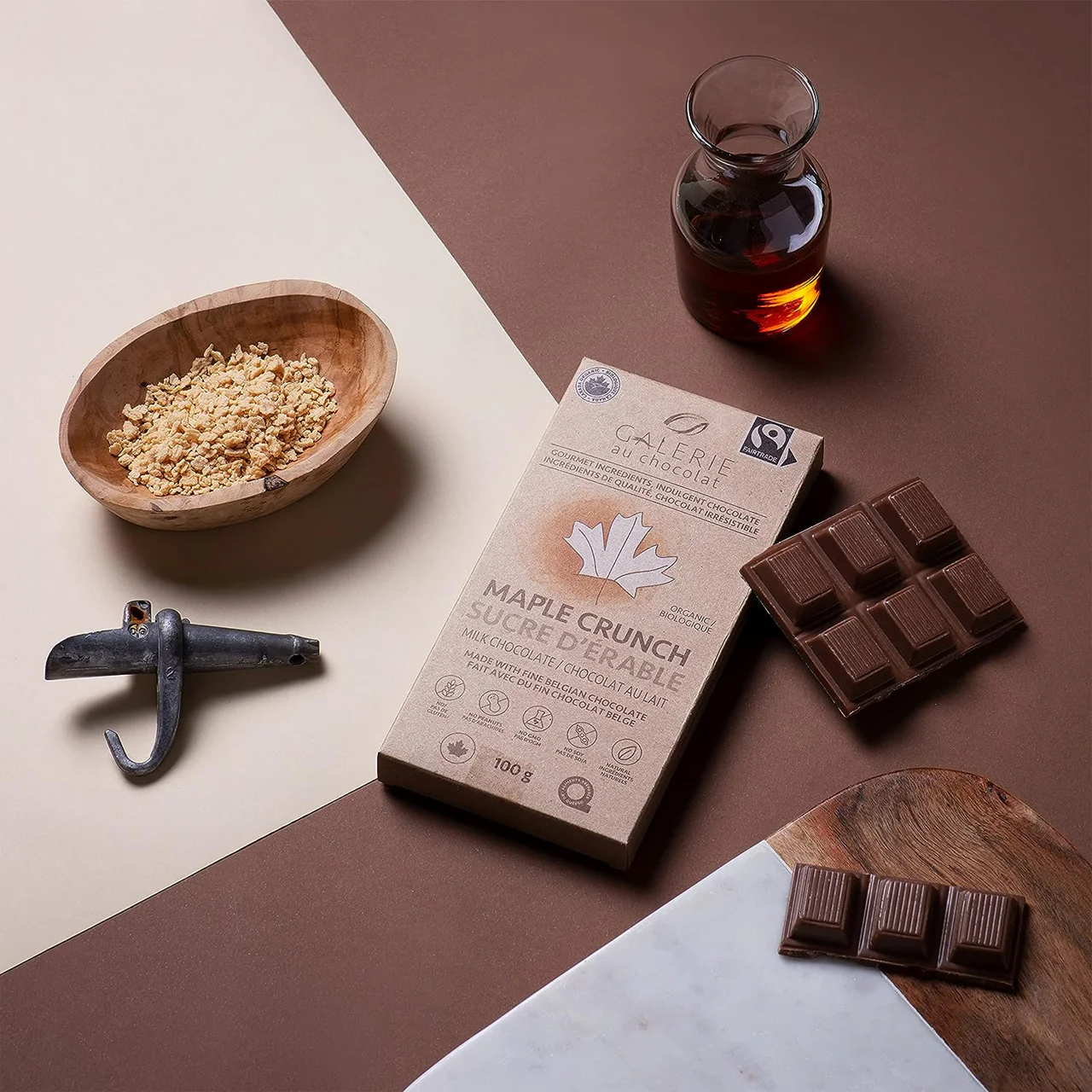 Galerie Au Chocolat - Maple Crunch, Milk Chocolate | 100 g - Image 2