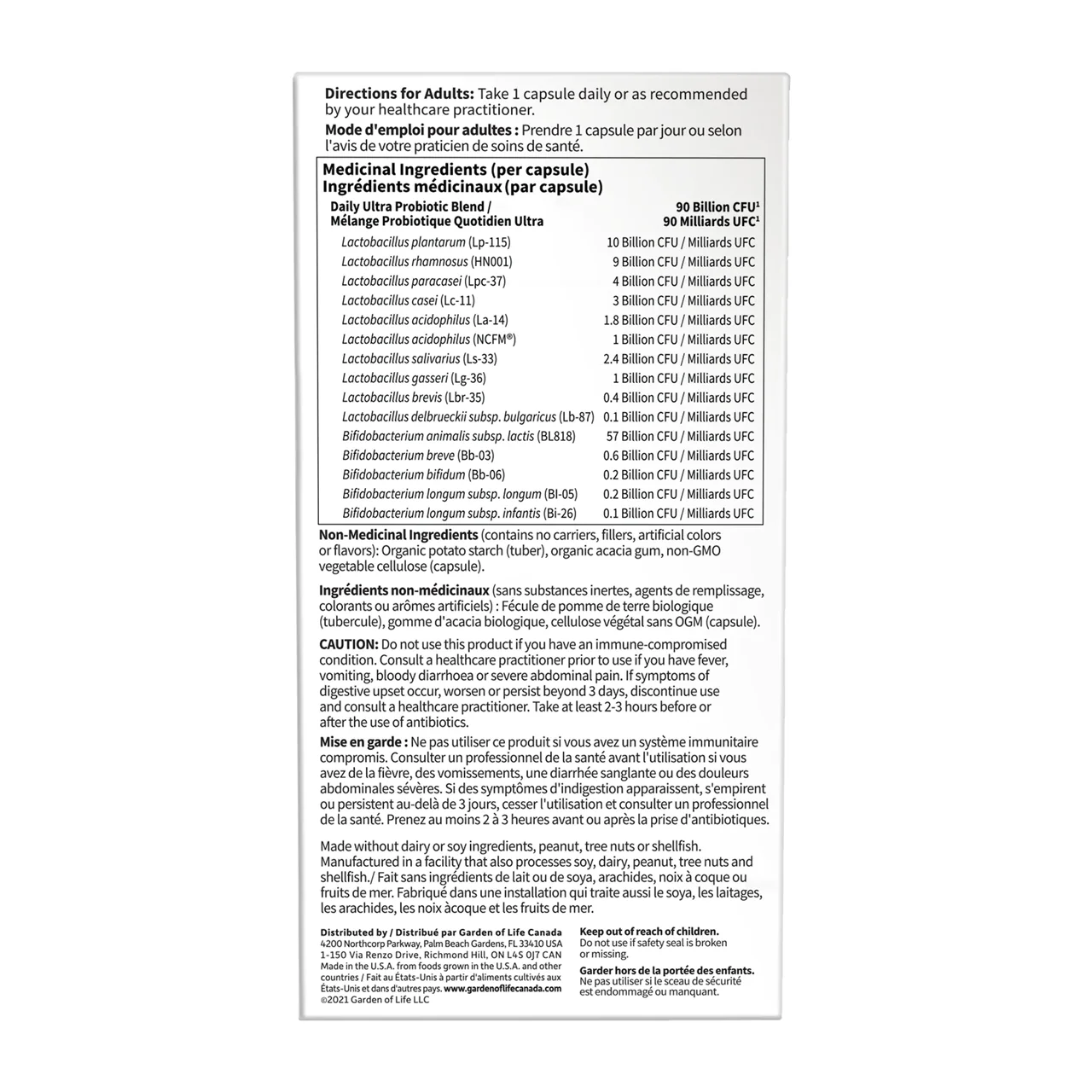 Garden of Life - Dr. Formulated Probiotics Once Daily Ultra - 90B | 30 Vegetarian Capsules - Image 2