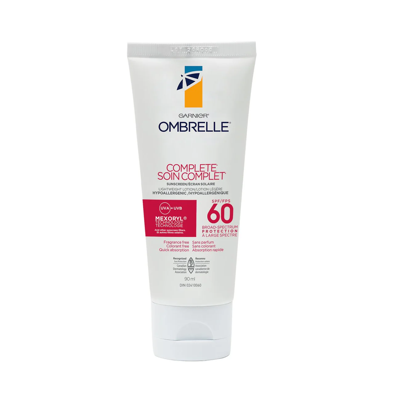 Ombrelle - Complete Hypoallergenic Sunscreen - Lightweight Lotion - SPF 60 Broad Spectrum | 90 mL