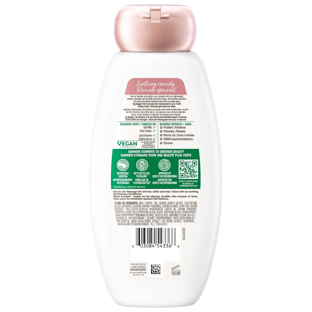 Garnier - Whole Blends Oat Delicacy Soothing Shampoo - Oatmilk & Rice Cream | 370 mL - Image 3
