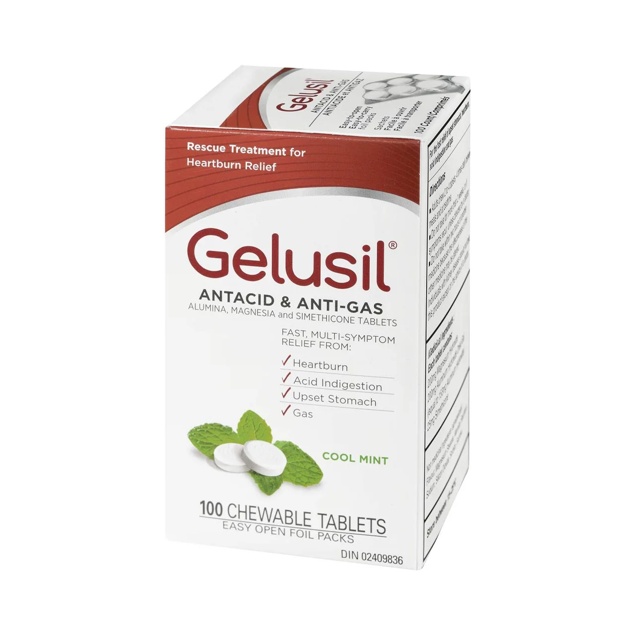 Gelusil - Antacid & Anti-Gas, Cool Mint | 100 Tablets - Image 2