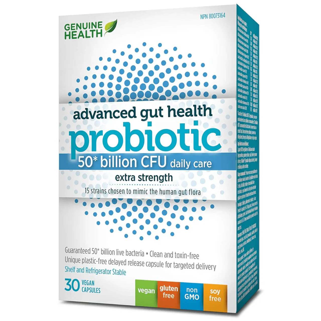 Genuine - Health Advanced Gut Health Probiotic | 30 Vegan Capsules